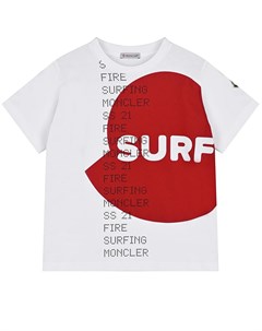 Белая футболка с принтом SURF Moncler