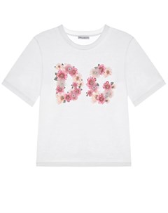 Белая футболка с цветочным логотипом Dolce&gabbana