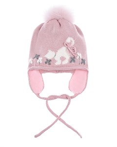 Розовая шапка с деором кошка Catya