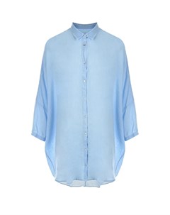 Удлиненная голубая рубашка 120% lino