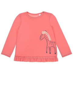 Толстовка кораллового цвета с принтом зебра Sanetta kidswear