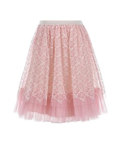 Розовая юбка из фатина с вышивкой GG детская Gucci