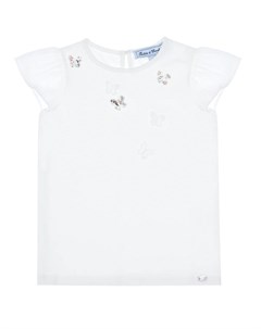 Белая футболка с аппликациями Tartine et chocolat