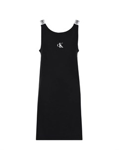 Трикотажное платье с брендированными лямками Calvin klein