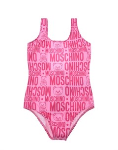 Розовый купальник с логотипом Moschino