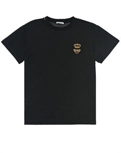 Черная футболка с вышитым логотипом Dolce&gabbana