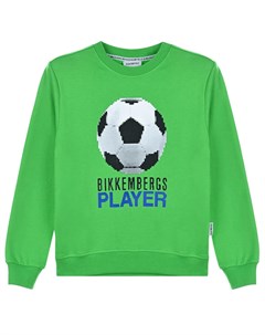 Зеленый свитшот с принтом Футбольный мяч Bikkembergs