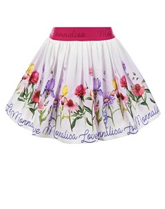 Белая юбка с цветочным принтом Monnalisa