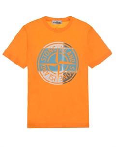 Оранжевая футболка с логотипом Stone island