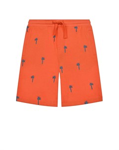 Оранжевые шорты с вышивкой Пальмы Stella mccartney