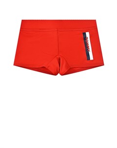 Красные плавки шорты с логотипом Tommy hilfiger