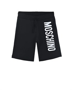 Черные бермуды с крупным лого Moschino