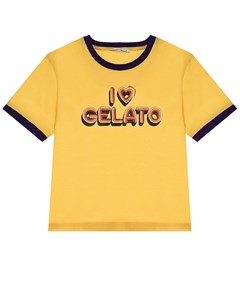 Желтая футболка с принтом I love gelato Dolce&gabbana