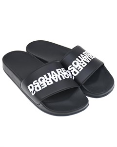 Черные шлепки с логотипом Dsquared2