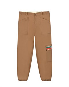 Коричневые брюки из габардина Gucci