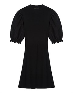 Черное платье с объемными рукавами Maje