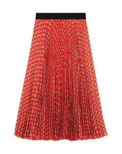 Красная плиссированная юбка с принтом Maje