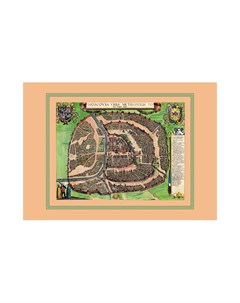 Постер москва столичный город всей белой руссии коричневый 68x48 см Карта успеха
