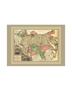 Постер новая карта всей империи великой россии коричневый 68x48 см Карта успеха