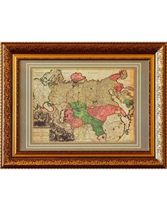 Картина новая карта всей империи великой россии коричневый 84x64 см Карта успеха