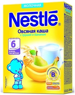 НЕСТЛЕ каша молочная овсяная Груша Банан 6 220г Nestle