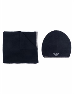 Комплект из шапки и шарфа с вышитым логотипом Emporio armani
