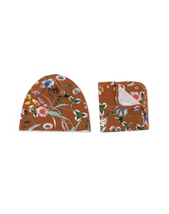 Комплект из шапки и шарфа с цветочным принтом Molo