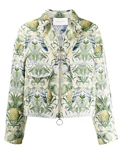 Cedric charlier куртка рубашка с тропическим принтом нейтральные цвета Cedric charlier