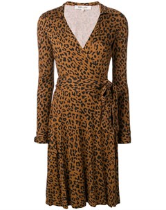 Diane von furstenberg платье с запахом и леопардовым узором 8 коричневый Diane von furstenberg