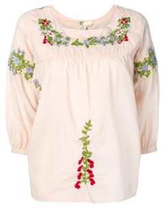 Local блузка с цветочной вышивкой нейтральные цвета Local