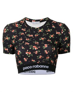 Укороченная футболка с цветочным принтом Paco rabanne