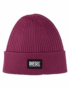 Шапка бини в рубчик с нашивкой логотипом Diesel