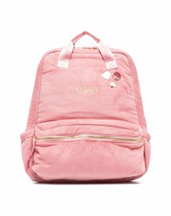 Вельветовый рюкзак с логотипом Chloé kids