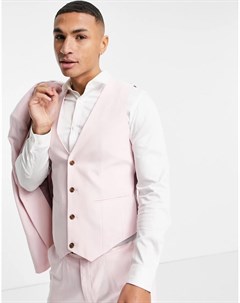 Розовый приталенный жилет Wedding Asos design