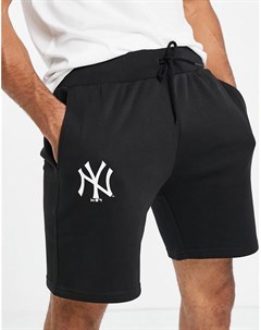 Черные трикотажные шорты с логотипом команды New York Yankees New era