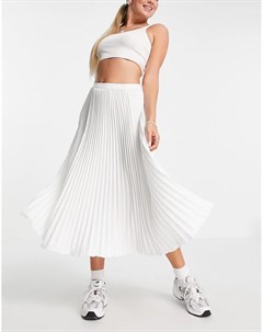 Белая плиссированная юбка миди French connection