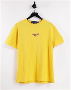 Желтая футболка с логотипом по центру Sport Capsule Polo ralph lauren