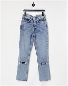 Выбеленные джинсы в винтажном стиле из переработанного смесового хлопка со рваной отделкой Topshop