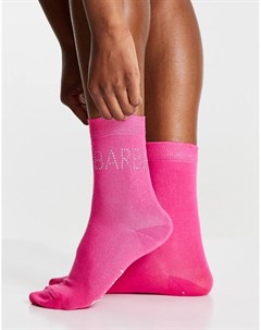 Ярко розовые носки с логотипом из стразов x Barbie Skinnydip
