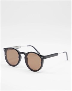 Черные круглые солнцезащитные очки в стиле унисекс Post Punk Spitfire