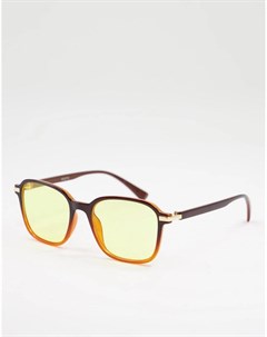 Солнцезащитные очки с затемненными желтыми стеклами в стиле 70 х Madein Madein.