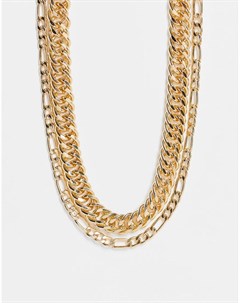 Золотистое ожерелье из цепочки с разными звеньями Pieces