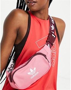 Розовая сумка кошелек на пояс с фирменным ремешком Adicolor Adidas originals