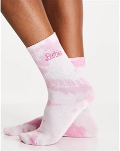 Розовые носки с логотипом и принтом тай дай x Barbie Skinnydip