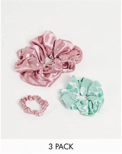 Набор из 3 резинок для волос разного размера розового и шалфейно зеленого цветов My accessories