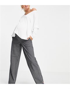 Брюки в темно синюю клетку без застежки ASOS DESIGN Maternity Asos maternity