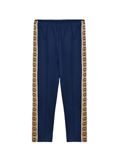 Синие спортивные брюки с лампасами GG Gucci