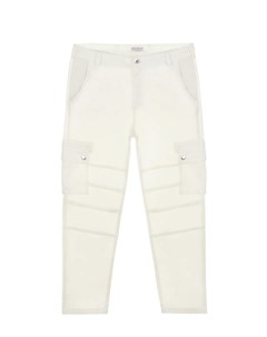 Белые брюки с накладными карманами Brunello cucinelli
