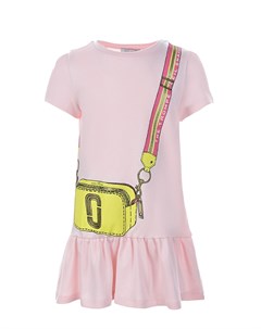 Розовое платье с принтом желтая сумка Marc jacobs (the)