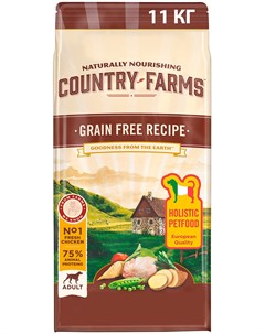 Adult Dog Grain Free Recipe беззерновой для взрослых собак с курицей 11 кг Country farms